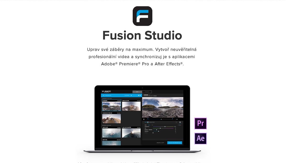 Uprav své záběry na maximum. Vytvoř neuvěřitelná profesionální videa a synchronizuj je s aplikacemi Adobe® Premiere® Pro a After Effects®.