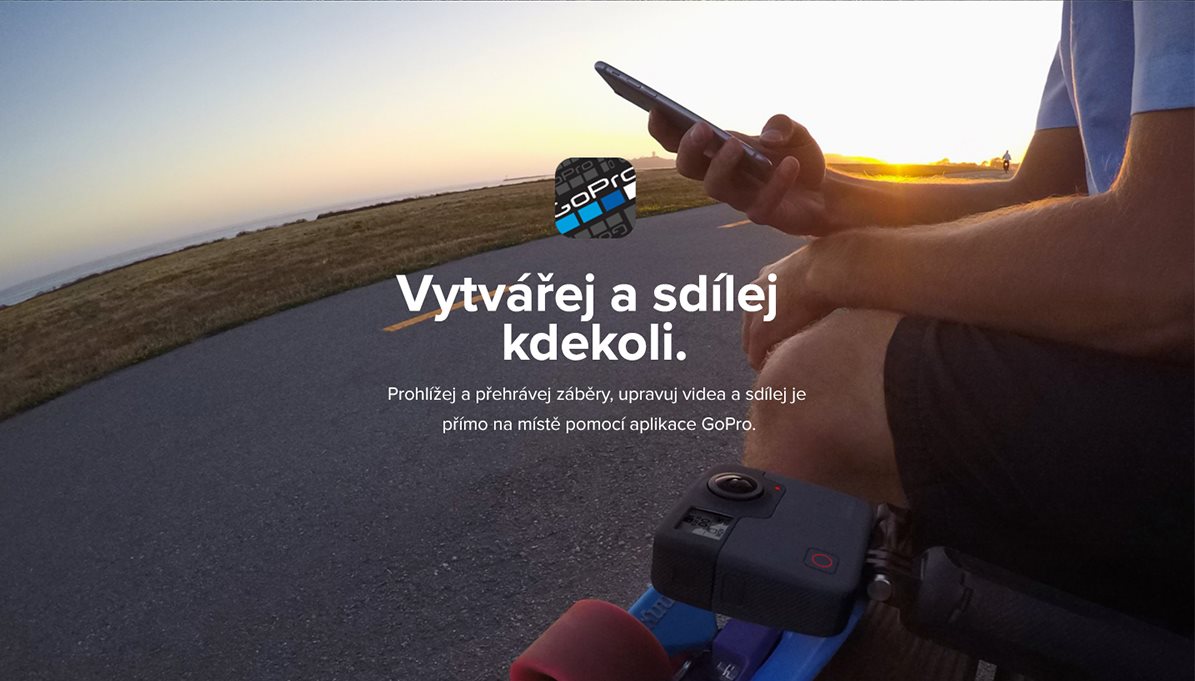 Prohlížej a přehrávej záběry, upravuj videa a sdílej je přímo na místě pomocí aplikace GoPro.