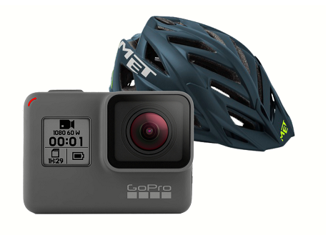 Digitální kamera GoPro HERO a helma Met Terra petrol