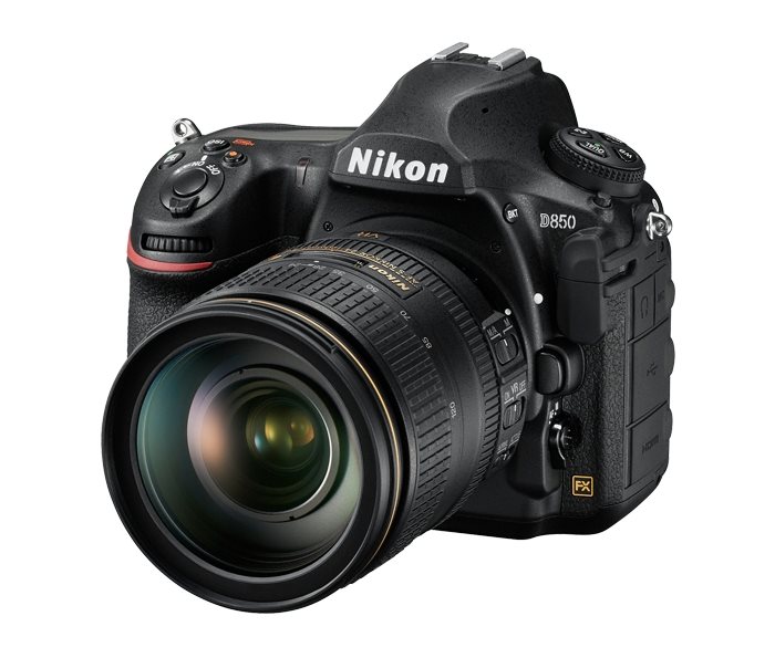 Přední pohled Přední pohled na digitální zrcadlovku Nikon D850