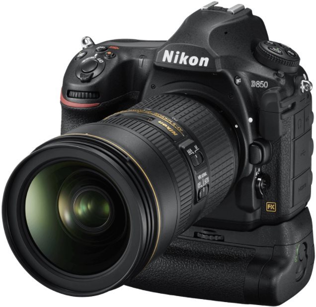 Zrcadlovka s bateriovým modulem Zrcadlovka Nikon D850 s volitelným bateriovým modulem