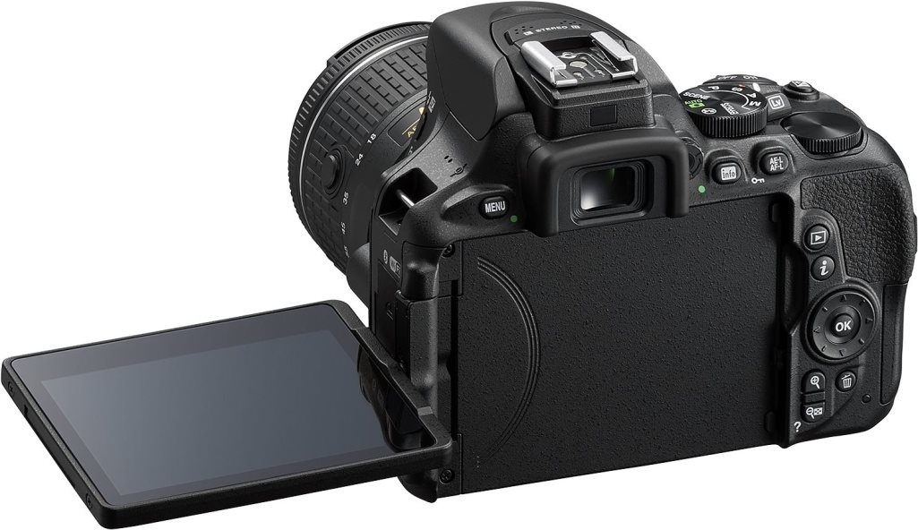 The Nikon D5600 has a tilting touch screen