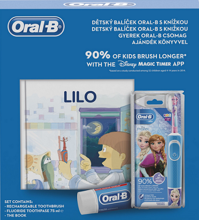 Oral-B Vitality Kids Frozen + Oral-B zubní pasta + knížka 