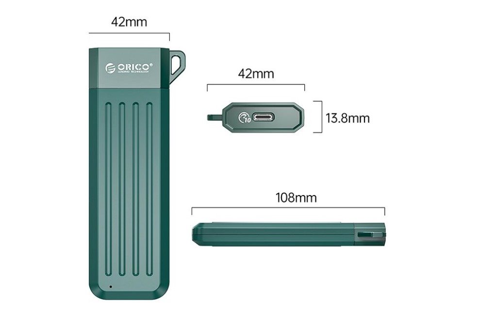 Externes Festplattengehäuse ORICO-USB3.1 Gen2 Type-C 10Gbps M.2 NVMe SSD Enclosure
