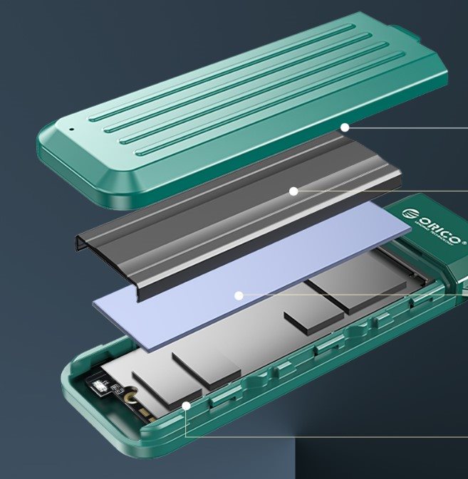 Externes Festplattengehäuse ORICO-USB3.1 Gen2 Type-C 10Gbps M.2 NVMe SSD Enclosure