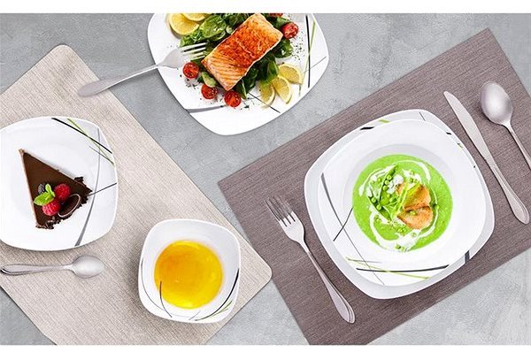 ORION GREEN 18-piece porcelain dinner set