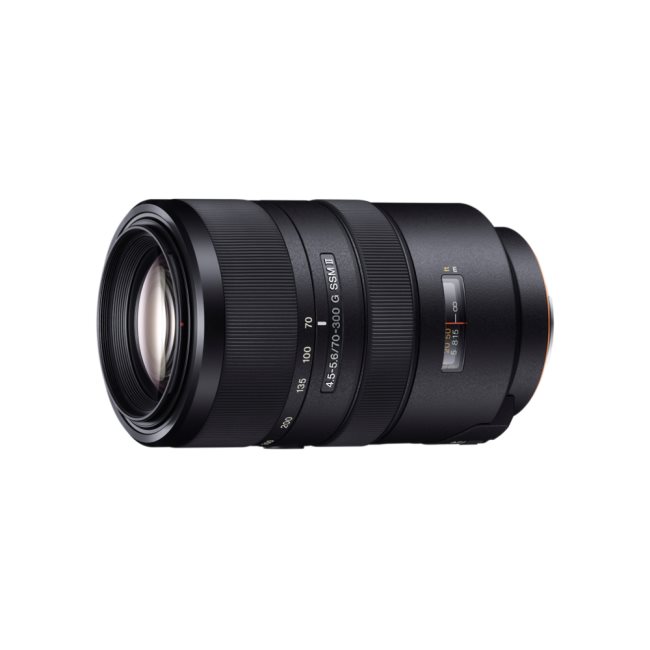 SONY 70-300mm lens SSM pro lepší automatické ostření. ED sklo a Carl Zeiss Vario Sonnar T*.