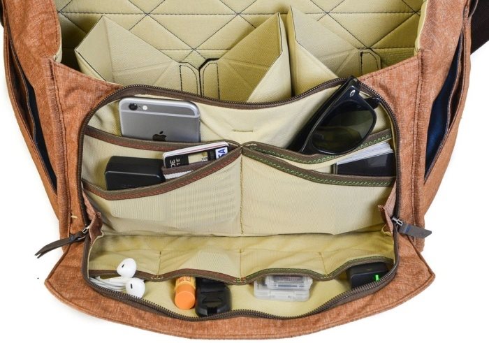 Inside, you'll find a variety of pockets and distributors for small accessories