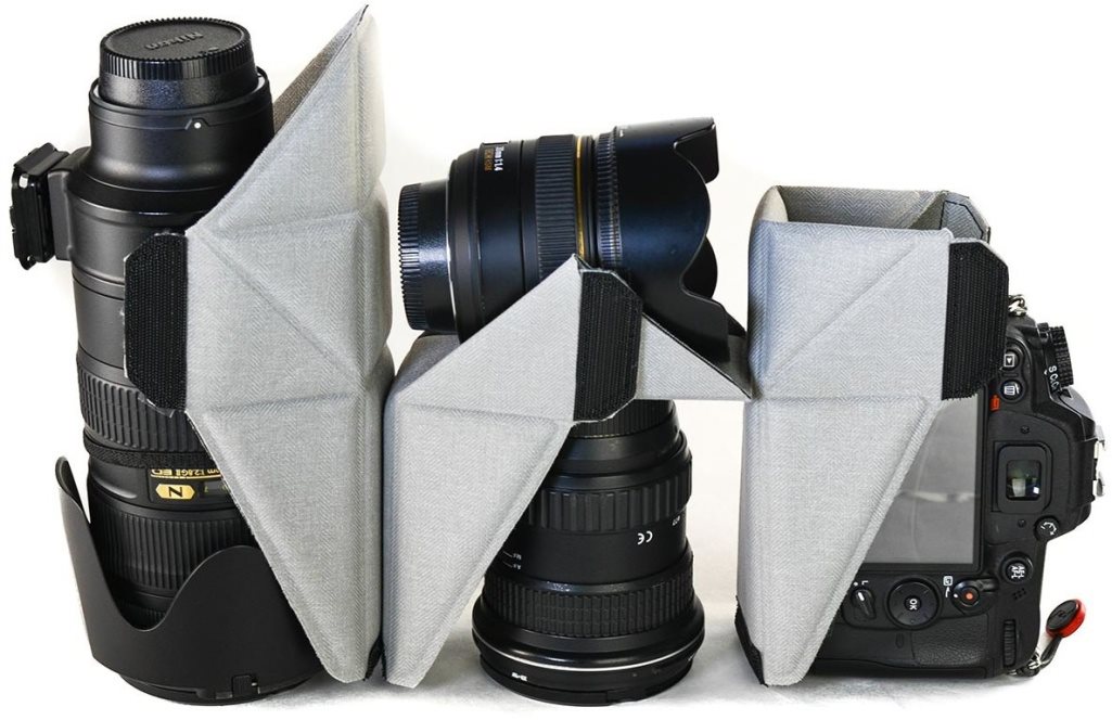 The lens glass protects the rich padding
