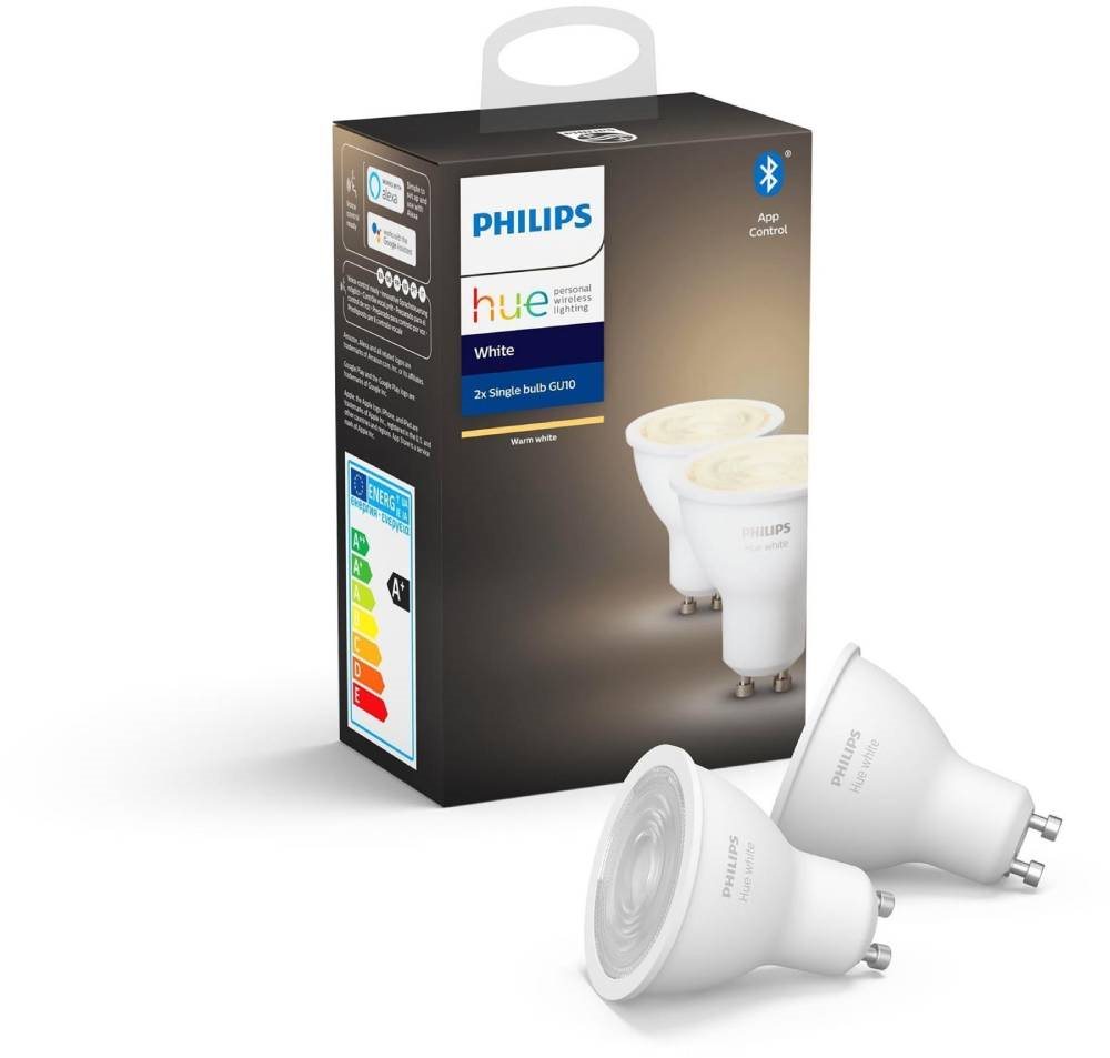 LED žárovka Philips Hue White 5,5 W s paticí GU10, 2 ks v balení