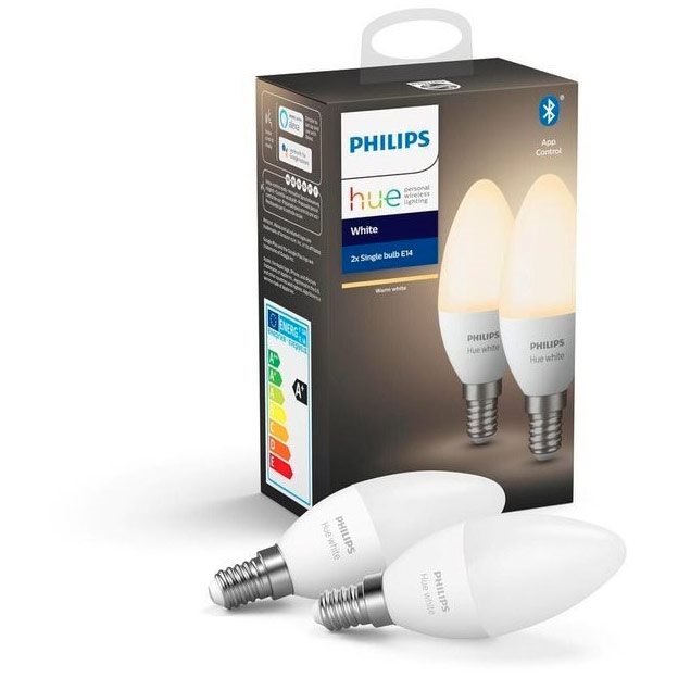 LED žiarovka Philips Hue White 5,5 W s päticou E14, 2 ks v balení