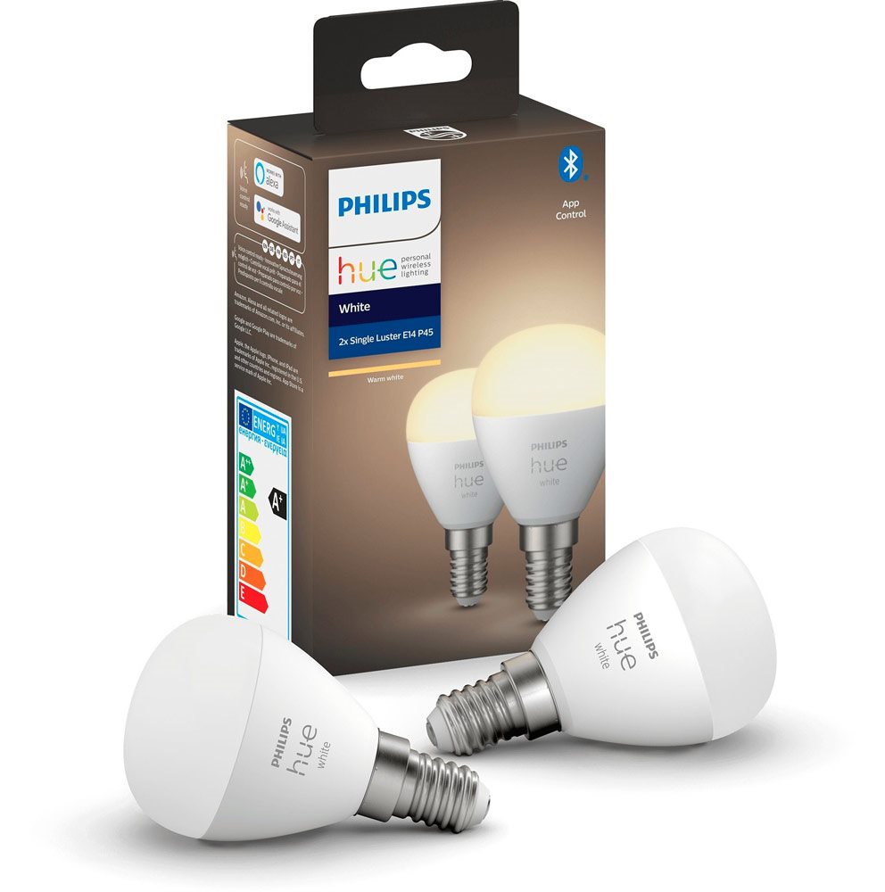 LED žiarovka Philips Hue White 5,5 W s päticou E14, 2 ks v balení