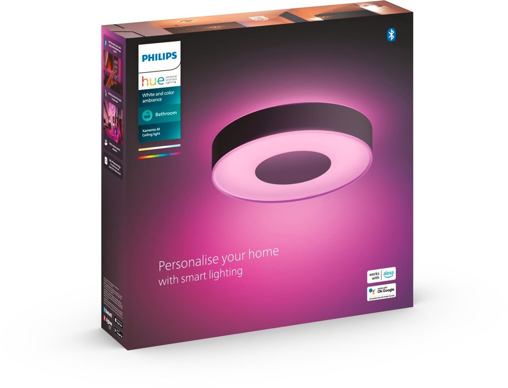 Philips Hue Xamento M ceiling light with 33.5 W, black Philips Hue Xamento M ceiling light with 33.5 W, black