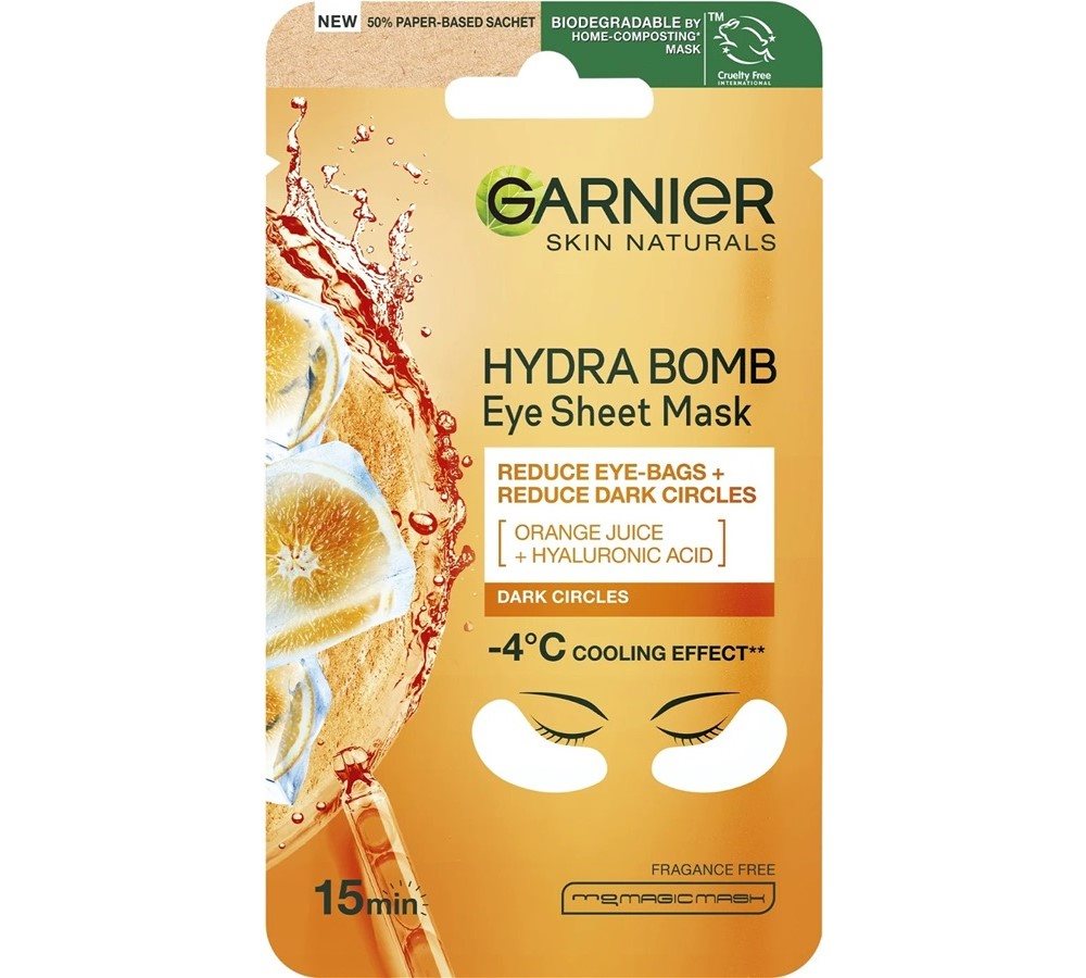 Pleťová maska GARNIER Skin Naturals Hydra Bomb Eye Sheet Mask Orange Juice
