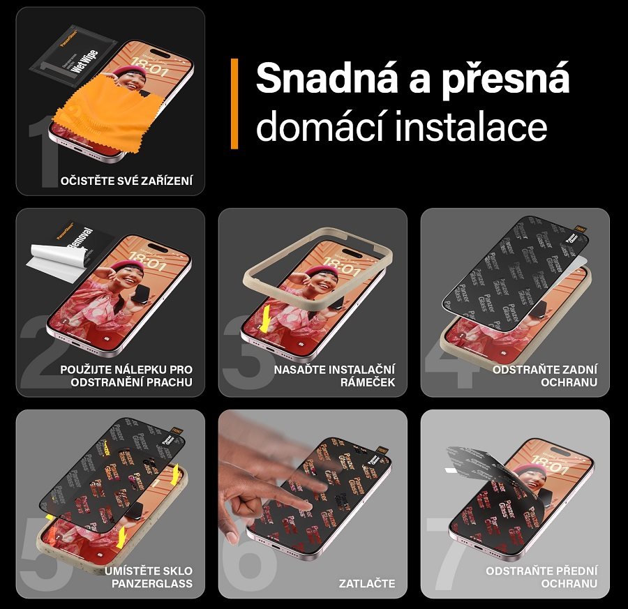 Ochranné sklo PanzerGlass Privacy Apple iPhone