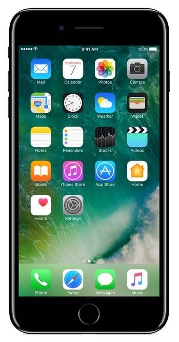 Front view Přední strana telefonu iPhone 7 Plus