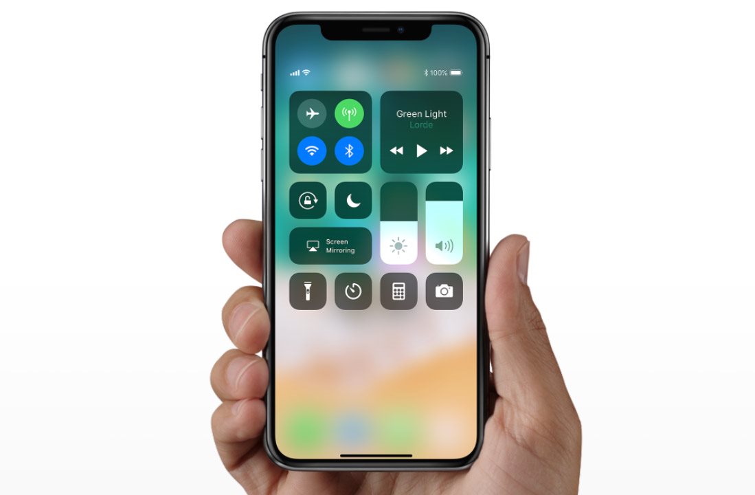 Mobilní telefon iPhone X, gesta