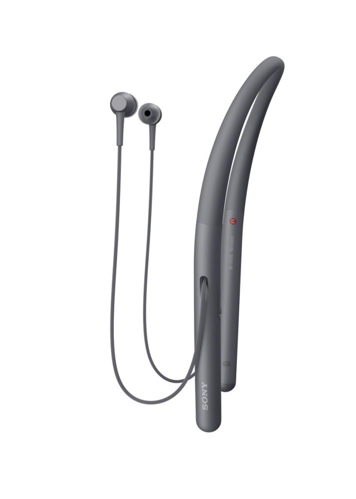 Sluchátka s mikrofonem Sony Hi-Res WI-H700 černá bezdrátová