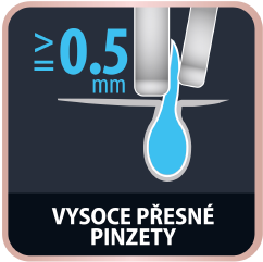 She will also deal with the shortest hairs Epilátor Rowenta EP8060F0 Skin Respect - přesné pinzety