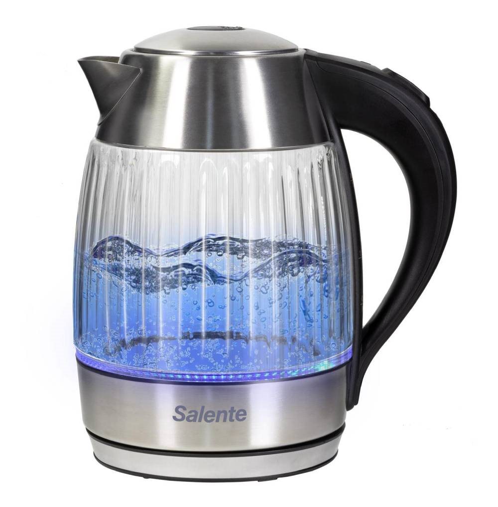 Salente StripeGlas-Wasserkocher mit blauer Hintergrundbeleuchtung