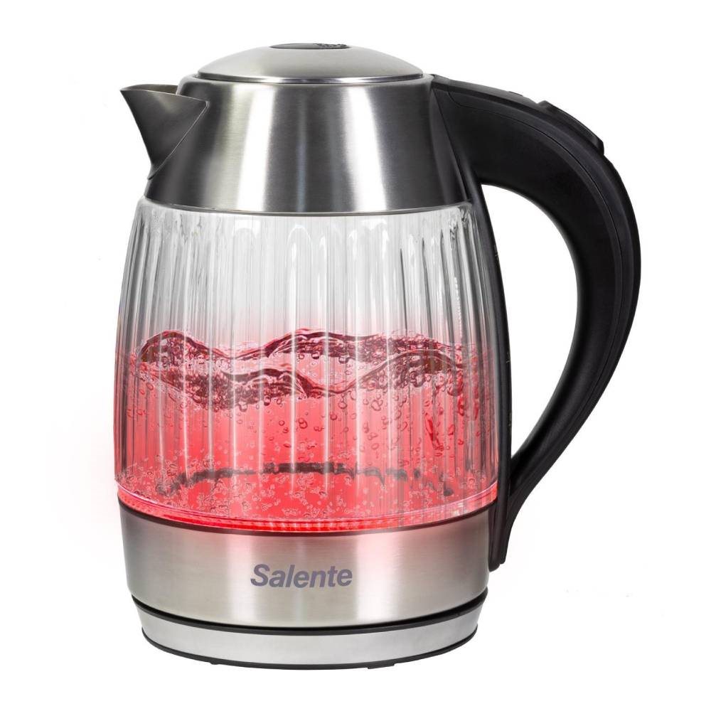 Salente StripeGlas-Wasserkocher mit roter Hintergrundbeleuchtung