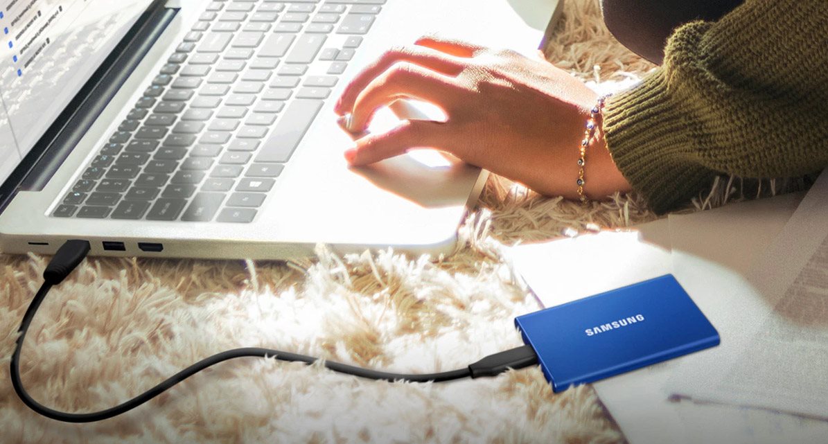 Externe Festplatte Samsung Portable SSD T7 2 TB Blau