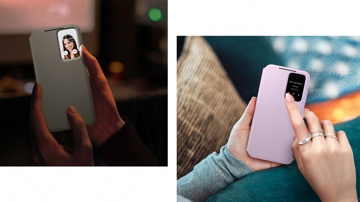 Originálne flipové púzdro Smart View Lavender na mobil Samsung Galaxy S23 Ultra