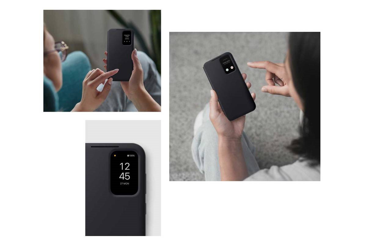 Originální flipové pouzdro Smart View v černém provedení na mobil Samsung Galaxy S23FE