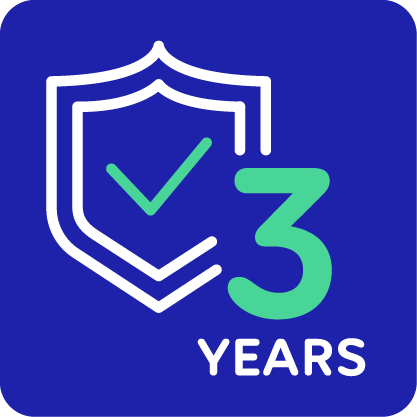 You get an above-standard warranty extended to 3 years You get an above-standard warranty extended to 3 years