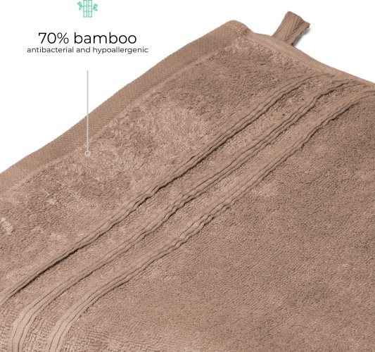 Siguro Bamboo fürdőlepedő, 70 × 140 cm, Taupe