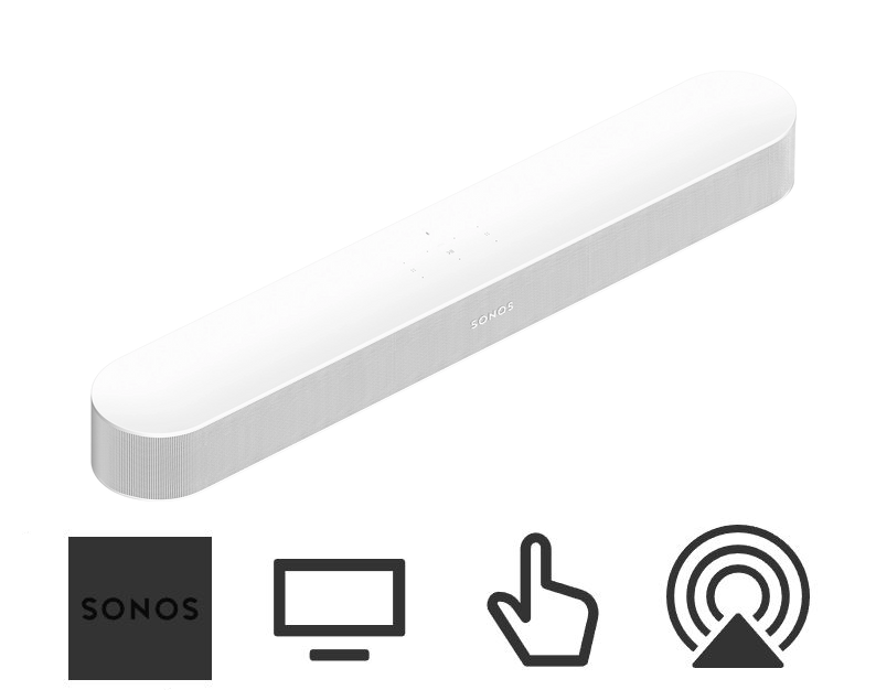White Sonos BEAM 2nd Gen Soundbar.