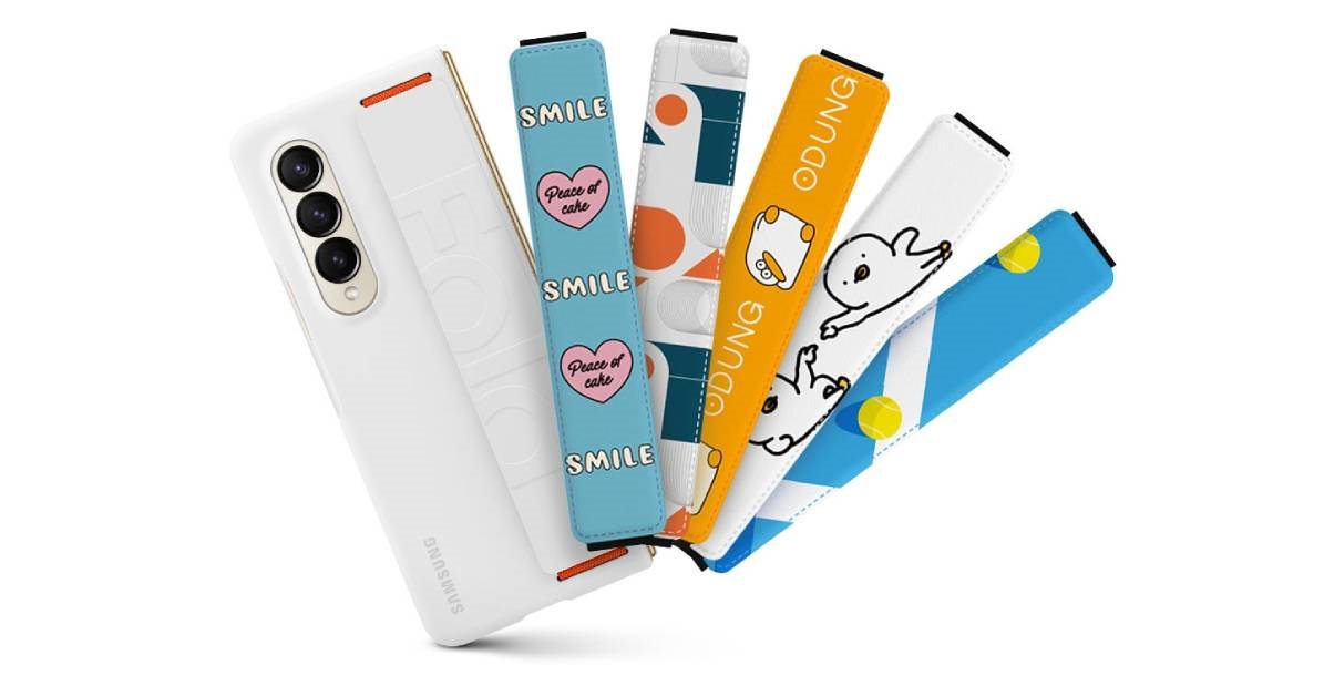 Originální silikonový kryt s poutkem na chytrý telefon Samsung Galaxy Z Fold4 v černém provedení
