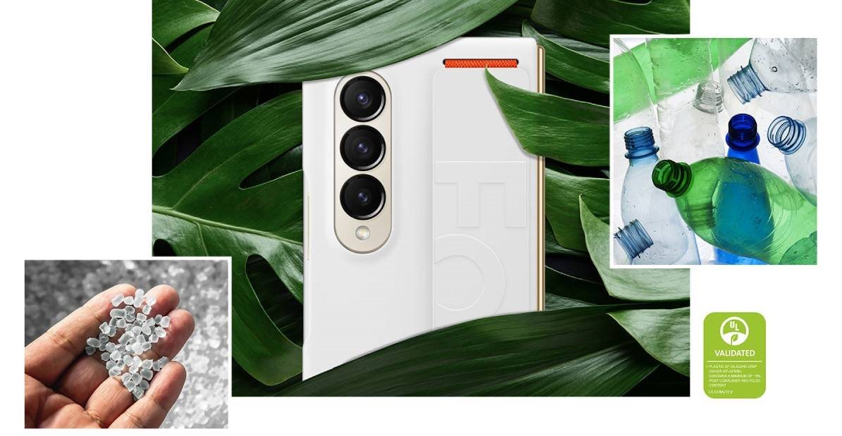 Originální silikonový kryt s poutkem na chytrý telefon Samsung Galaxy Z Fold4 v černém provedení