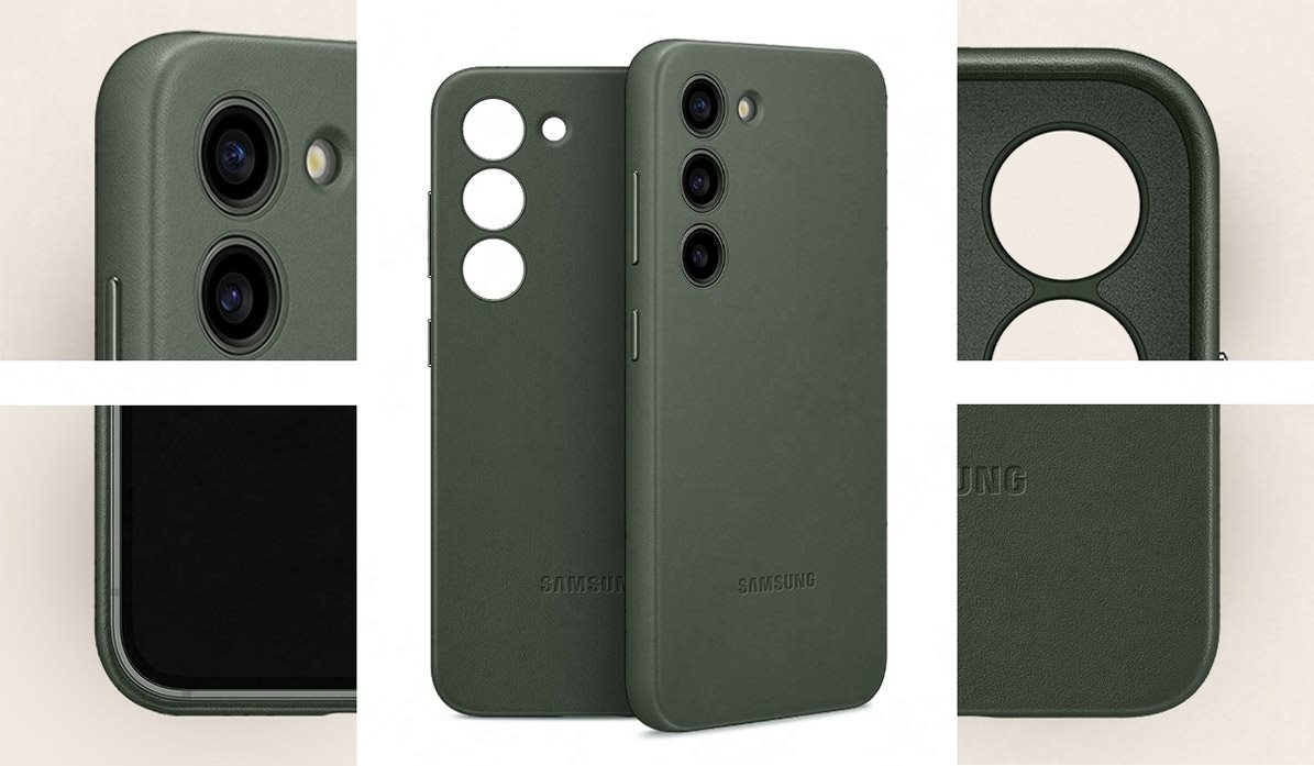 Originale Leder-Rückhülle Camel für das Samsung Galaxy S23