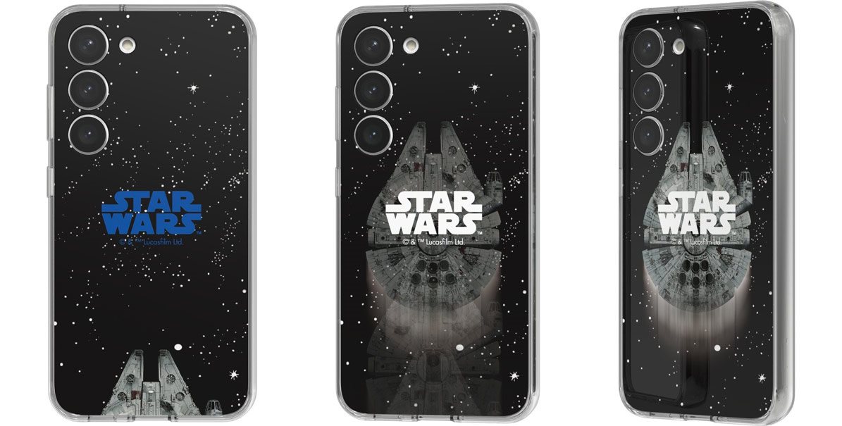 Originalschild mit Star Wars-Motiv auf dem Mobiltelefon Samsung Galaxy S23+