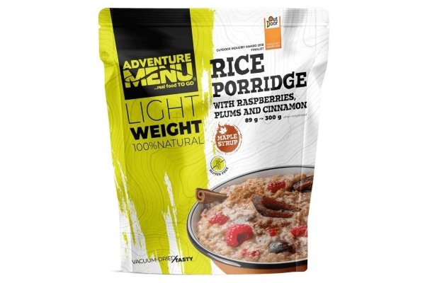 Adventure Menu Lightweight - Rice porridge with plum, raspberry and cinnamon