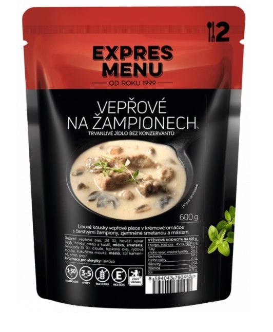MRE Express Menu Pork on mushrooms
