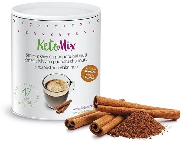 KetoMix Instantní káva na podporu hubnutí se skořicí, 47 porcí 