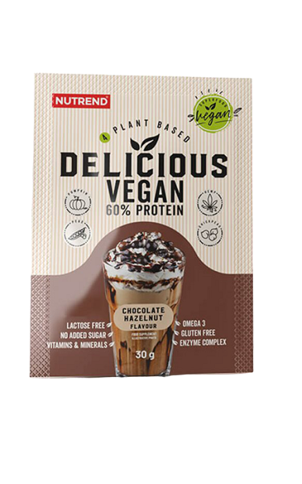 Nutrend Delicious Vegan Protein, 5 X 30 G, chocolate + hazelnut