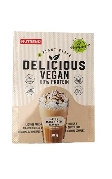 Nutrend Delicious Vegan Protein, 5 X 30 G, latte macchiato Nutrend Delicious Vegan Protein, 5 X 30 G, latte macchiato