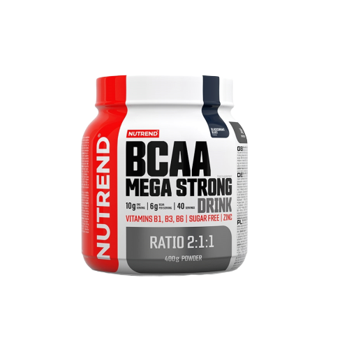 Nutrend BCAA Mega Strong Drink (2: 1: 1), 400 g, černý rybíz 