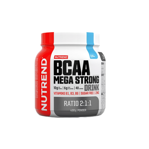 Nutrend BCAA Mega Strong Drink (2: 1: 1), 400 g, modrá malina