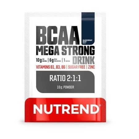 Nutrend BCAA Mega Strong Drink (2: 1: 1), 10 g, černý rybíz