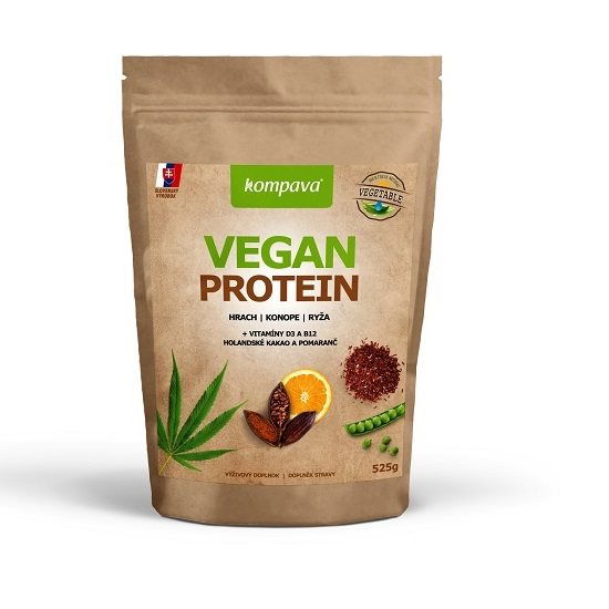 Kompava Vegan Protein, 525 g, 15 servings chocolate-orange 