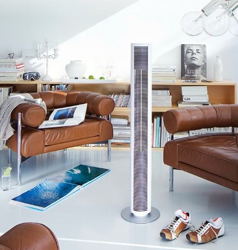Unobtrusive stand fan design Stadler Form PETER fan black