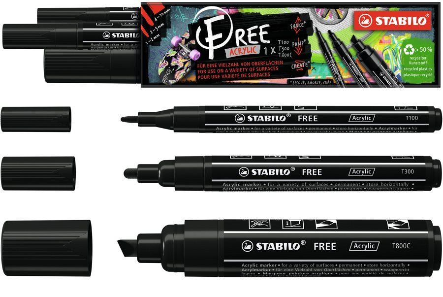 STABILO FREE Acrylic - Set of 3