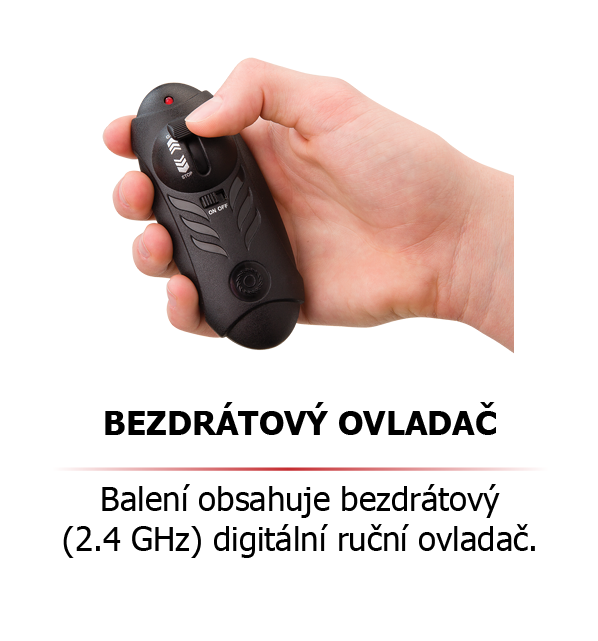 Bezdrátový ovladač Balení obsahuje bezdrátový (2.4 GHz) digitální ruční ovladač.
