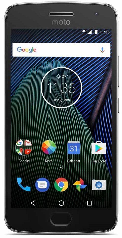 Přední strana telefonu Motorola Moto G5 Plus Lunar Grey