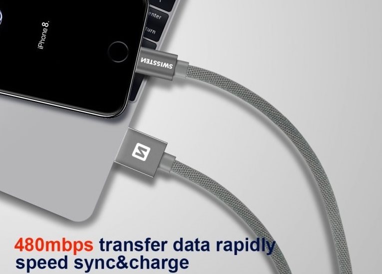 Textilní datový kabel Swissten