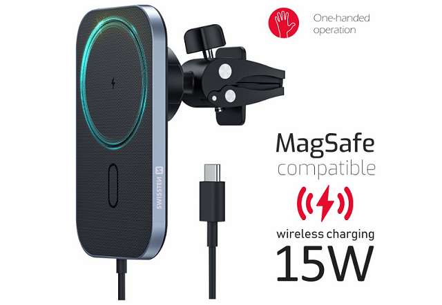 Bezdrátový magnetický držák do auta Swissten MagSafe